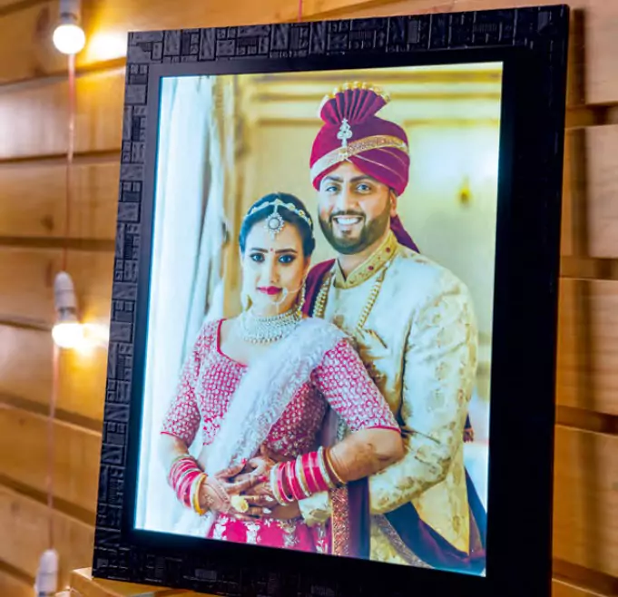 Newly married Couple Photo with Frame By Studio Roopkala